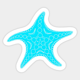 Starfish (white/blue) Sticker